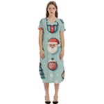 Christmas Decoration Angel T-Shirt Midi Dress With Pockets