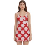 Christmas Snowflakes Background Pattern Body Wrap Sleeveless V-Neck Mini Dress
