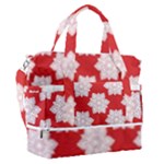 Christmas Snowflakes Background Pattern Sports Shoulder Bag with Shoes Compartment