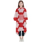 Christmas Snowflakes Background Pattern Kids  Hooded Rain Ponchos
