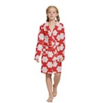 Christmas Snowflakes Background Pattern Kids  Long Sleeve Velvet Lounge Robe