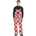 Christmas Snowflakes Background Pattern Men s Front Zip Ski And Snowboard Bib Pants