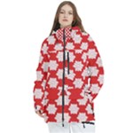 Christmas Snowflakes Background Pattern Women s Multi Pockets Zip Ski and Snowboard Waterproof Breathable Jacket