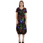 Christmas Lights T-Shirt Midi Dress With Pockets