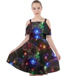 Christmas Lights Cut Out Shoulders Dress