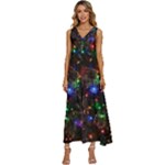 Christmas Lights V-Neck Sleeveless Wide Leg Pants Overalls