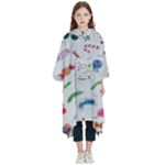 New Year Christmas Winter Pattern Kids  Hooded Rain Ponchos