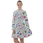 New Year Christmas Winter Pattern All Frills Dress