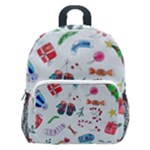 New Year Christmas Winter Pattern Kids  Age 5-10 Lightweight School Backpack with Side Pockets