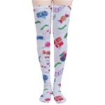 New Year Christmas Winter Pattern Thigh High Stockings