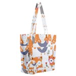 Cute Colorful Owl Cartoon Seamless Pattern Everyday Shoulder Bag with Pouch Bag