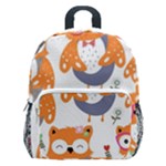 Cute Colorful Owl Cartoon Seamless Pattern Kids  Age 5-10 Lightweight School Backpack with Side Pockets