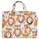 Cute Colorful Owl Cartoon Seamless Pattern MacBook Pro 15  Double Pocket Laptop Bag 