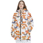 Cute Colorful Owl Cartoon Seamless Pattern Women s Multi Pockets Zip Ski and Snowboard Waterproof Breathable Jacket