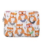 Cute Colorful Owl Cartoon Seamless Pattern 13  Vertical Laptop Sleeve Case With Pocket
