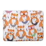 Cute Colorful Owl Cartoon Seamless Pattern 15  Vertical Laptop Sleeve Case With Pocket