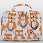 Cute Colorful Owl Cartoon Seamless Pattern Travel Toiletry Bag With Hanging Hook
