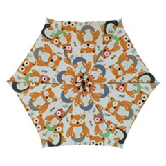 Cute Colorful Owl Cartoon Seamless Pattern Automatic Folding Umbrella with Case (Small) from ArtsNow.com