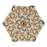 Cute Colorful Owl Cartoon Seamless Pattern Automatic Folding Umbrella with Case (Small)