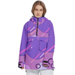 Colorful Labstract Wallpaper Theme Women s Pullover Zip Ski and Snowboard Waterproof Breathable Jacket