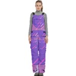 Colorful Labstract Wallpaper Theme Women s Side Zip Front Pouch Ski And Snowboard Bib Pants	