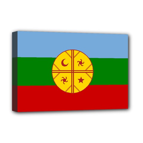 Flag Of The Mapuches Deluxe Canvas 18  x 12  (Stretched) from ArtsNow.com