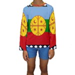 Flag Of The Mapuches Kids  Long Sleeve Swimwear