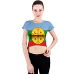 Flag Of The Mapuches Crew Neck Crop Top