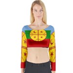 Flag Of The Mapuches Long Sleeve Crop Top