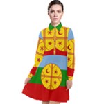 Flag Of The Mapuches Long Sleeve Chiffon Shirt Dress