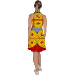 Sleeveless Halter Neck A-Line Dress 