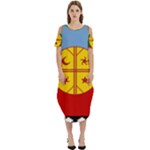 Flag Of The Mapuches Cold Shoulder Loose Fit Dress With Pockets