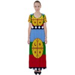 Flag Of The Mapuches High Waist Short Sleeve Maxi Dress