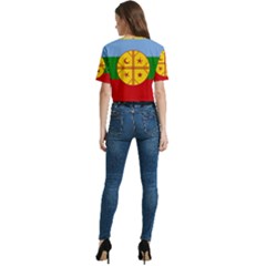 Women s Round Neck Short Sleeve Crop Top 