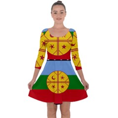 Quarter Sleeve Skater Dress 