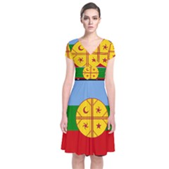 Short Sleeve Front Wrap Dress 
