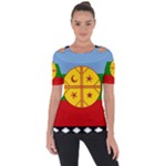 Flag Of The Mapuches Shoulder Cut Out Short Sleeve Top