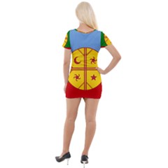 Short Sleeve Asymmetric Mini Dress 