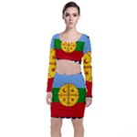 Flag Of The Mapuches Long Sleeve Crop Top & Bodycon Skirt Set