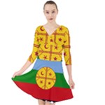 Flag Of The Mapuches Quarter Sleeve Front Wrap Dress