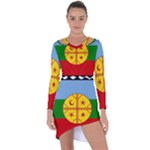 Flag Of The Mapuches Asymmetric Cut-Out Shift Dress