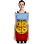 Flag Of The Mapuches Sleeveless Velvet Midi Dress