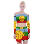 Flag Of The Mapuches Off Shoulder Top with Mini Skirt Set