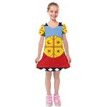Flag Of The Mapuches Kids  Short Sleeve Velvet Dress