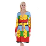 Flag Of The Mapuches Long Sleeve Velvet Front Wrap Dress