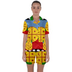 Satin Short Sleeve Pajamas Set 