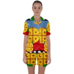 Flag Of The Mapuches Satin Short Sleeve Pajamas Set
