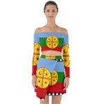 Flag Of The Mapuches Off Shoulder Top with Skirt Set