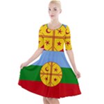 Flag Of The Mapuches Quarter Sleeve A-Line Dress With Pockets