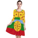 Flag Of The Mapuches Quarter Sleeve Waist Band Dress